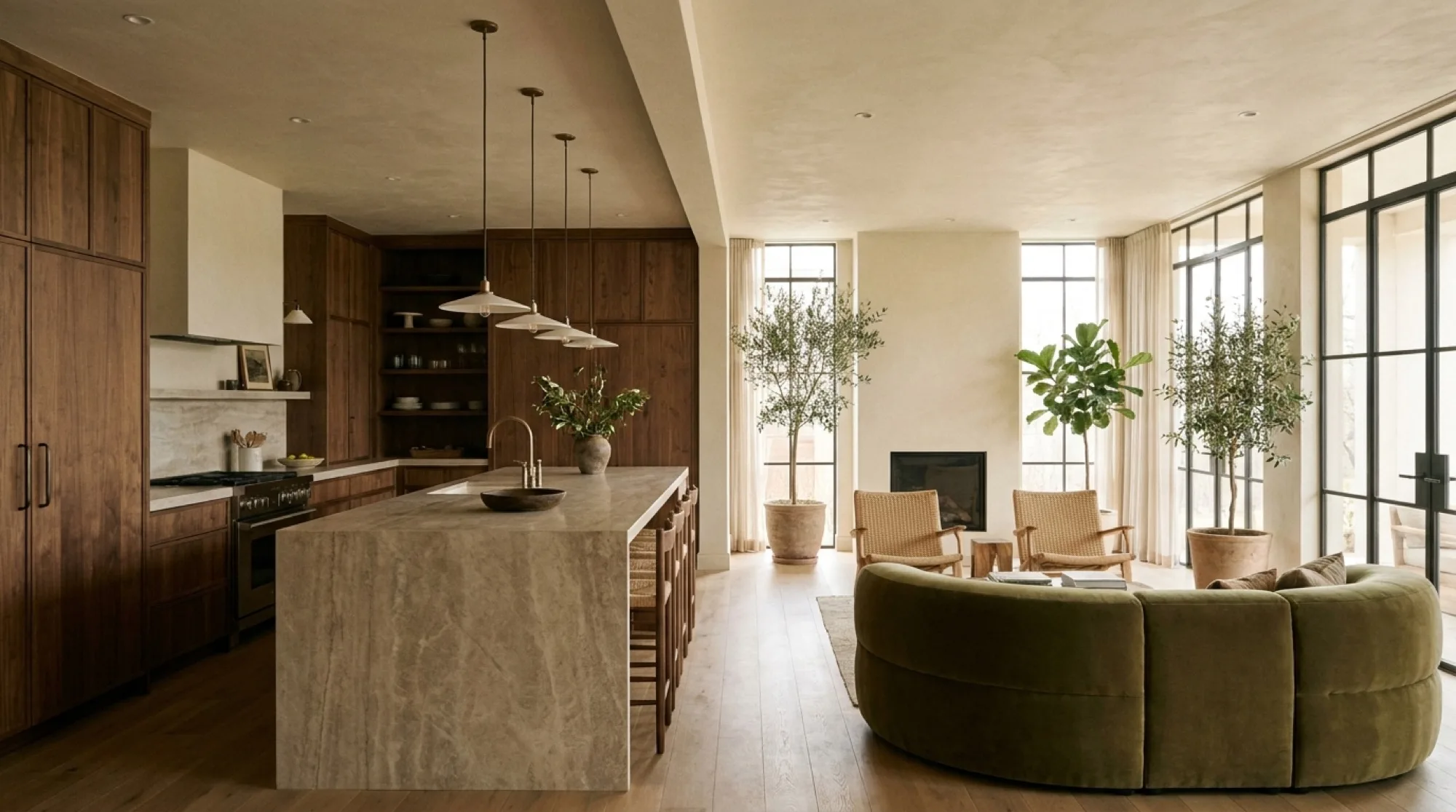 Cuisine ouverte sur salon